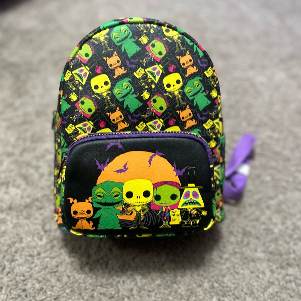Nightmare Before Christmas Funko pop mini backpack purse bag neon glow rave